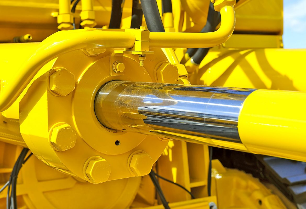 Hydraulic piston system for bulldozers, tractors, excavators, ch